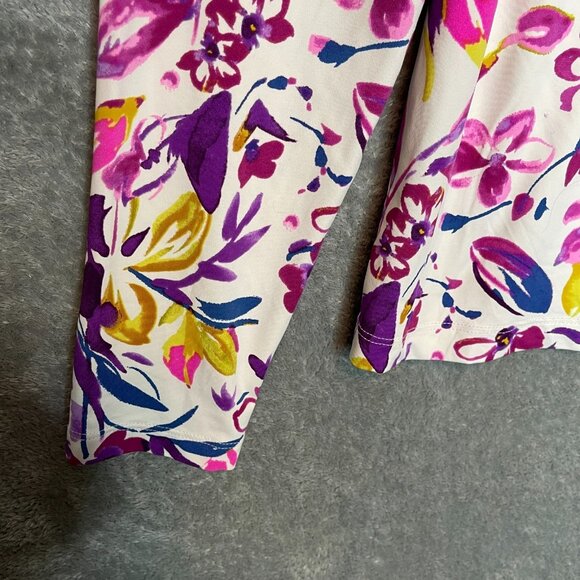 Lands End Women Floral Sun Shade UPF 50 Long Sleeve Relaxed Rash Guard Top M - Picture 4 of 11